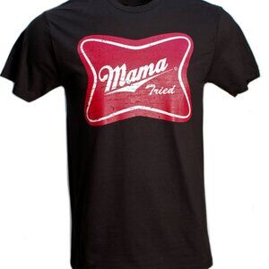 Mama Tried Black Distressed Logo Country Music T-shirt S-3XL